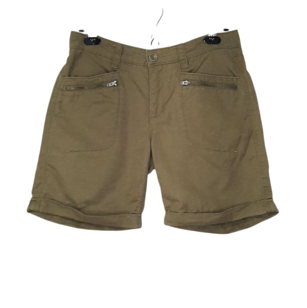 Horny Toad Olive Green Casual Shorts Linen Cotton Womens Size 6 Granola Girl